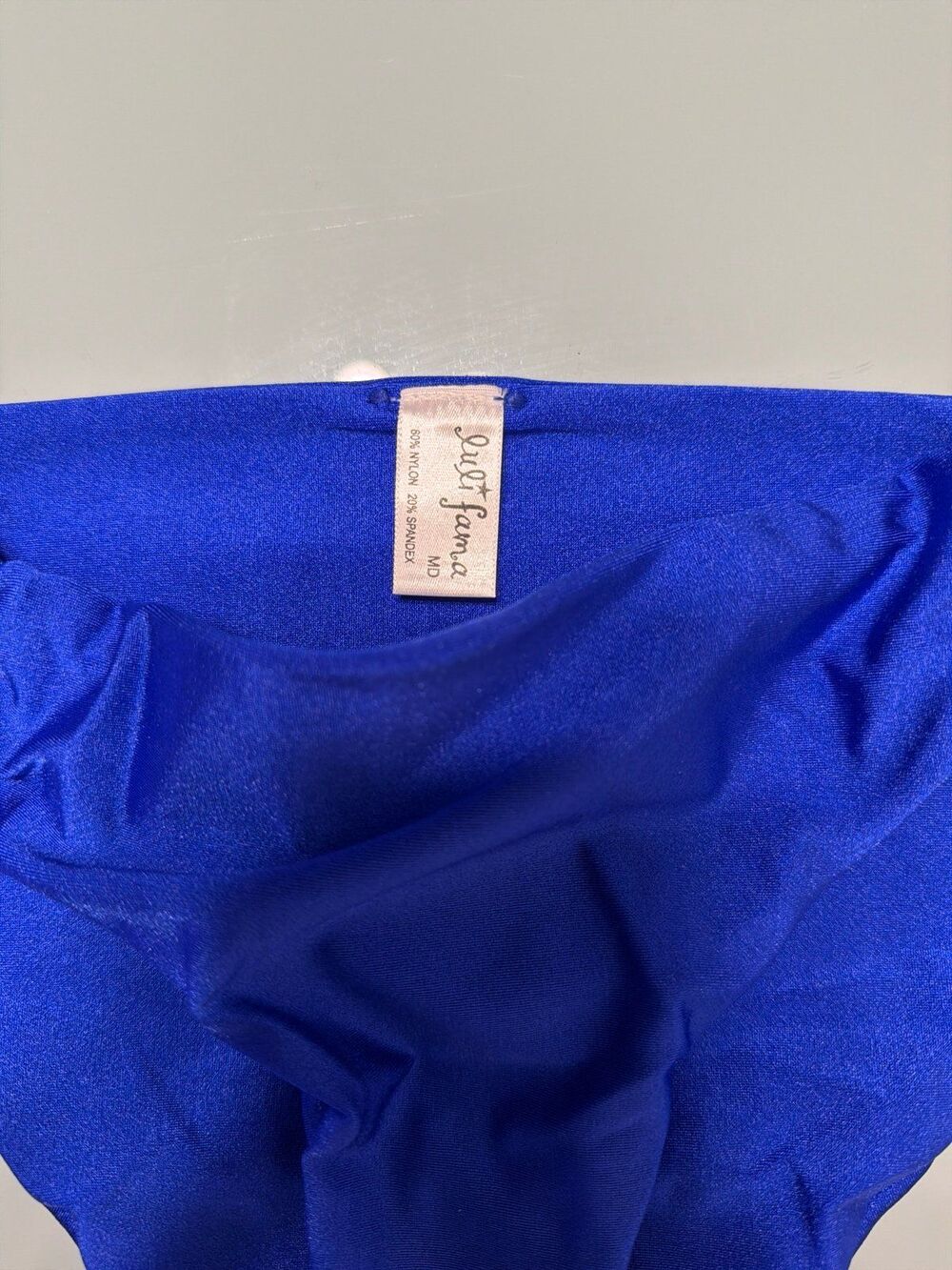 NEW LULI FAMA FLOWER CROCHET BIKINI SWIM BOTTOMS ELECTRIC BLUE - Picture 2 of 4